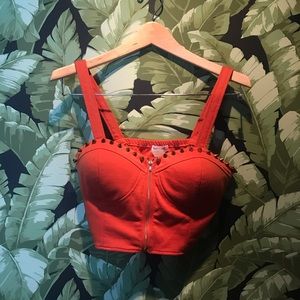 Body Central Orange Crop Top